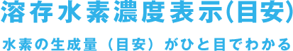 溶存水素濃度表示（目安） 水素の生成量（目安）がひと目でわかる
